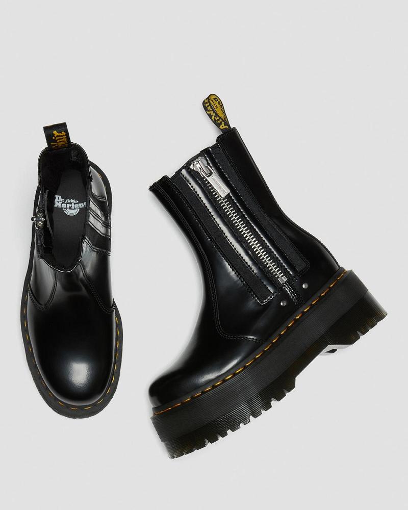 Black Women's Dr Martens 2976 Max Leather Platform Ankle Boots | CA 30OKI